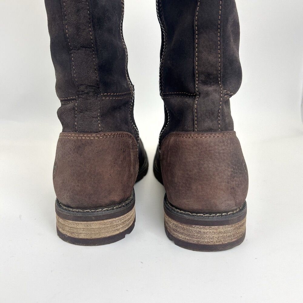 Ariat Creswell Tall Riding Boots Womens Sz 7.5 B Brown Suede H20 Waterproof - Picture 6 of 9